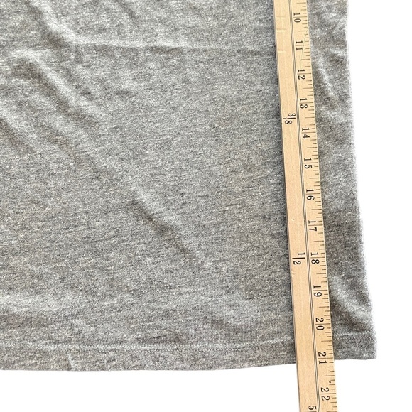 NWOT CHASER Gray Triblend Jersey Cropped Flutter Sleeve Open Neck Tee - Picture 7 of 7